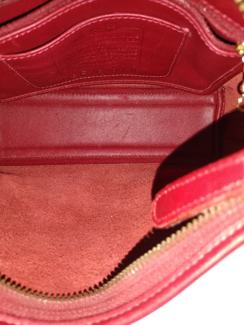 Vintage Y2K COACH Red Leather Legacy Small Hobo Bag 9136 Rare Cherry Red - Picture 15 of 16